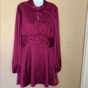 Forever 21 Burgundy Long Sleeve Dress